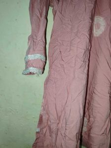 Pink Lace Trim Kurti