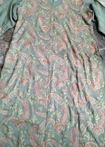 Nice Olive Colour Salwar Big Pant Long Dupatta