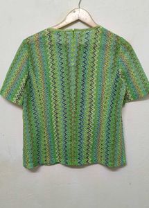 Trendy New Vintage Green Patterned Top