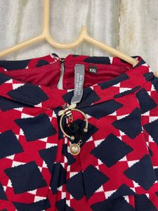 Red Patterned Halter Top
