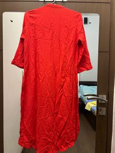 Red Plain Kurta