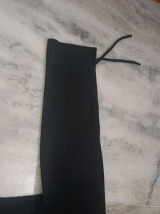 Black Long Sleeve Tie Detail Top