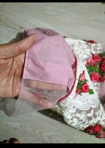 Elegant Pink Net Saree