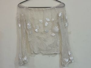 White Pinterest Off Shoulder Top