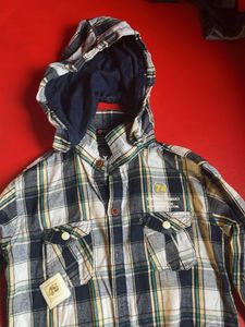 Boys Plaid Hoodie Shirt