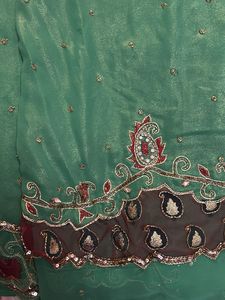 Green Sequence Saree