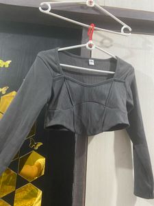 H&M Corset Top With Full Sleeves