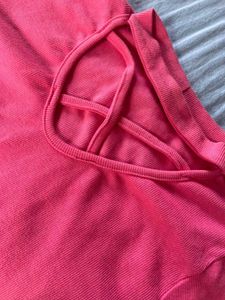 Pink Tie Shoulder Top