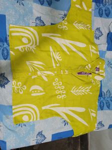 Lime Green Regular Shirt Style Top