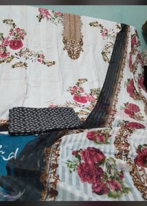 Floral Print Unstitched Salwar Kameez