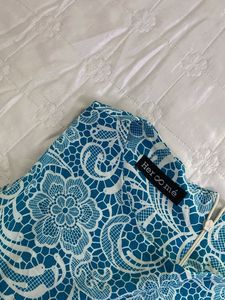 Blue Floral Dress bust 32(slightly stretchy)