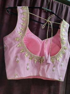 Light Pink Embroidered Netted Anarkali Suit