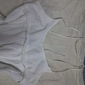 white backless long Top