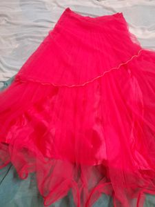 Pink Net Stitched Lehenga &amp;Choli unStitche