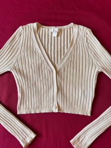 H&amp;M Beige Classic Cardigan Sweater