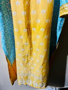 Beautiful Yellow &amp; Blue Kurta -3XL