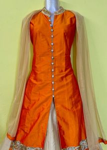 Orange &amp; Beige Kurta Set