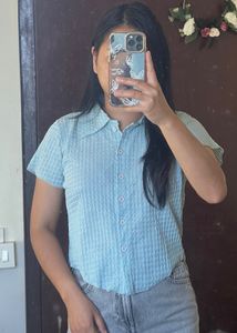 Light Blue Textured Shirt