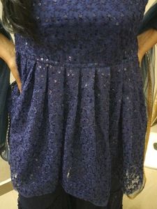 Blue Sequin Sharara Suit
