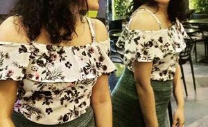 CODE &#39;Off - Shoulder&#39;  Floral Casual Top
