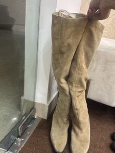 Suede Knee-High Boots