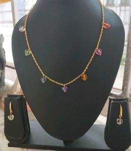 Gold Necklace and Earring Set