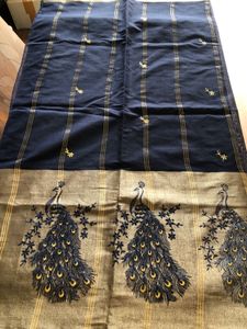 Navy Blue Emboridered Saree&amp;Blouse(Women’s)