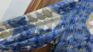 Boho Chic Blue Print Midi Dress