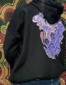 Black Printed Hoodie