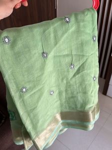Pista Colour Saree