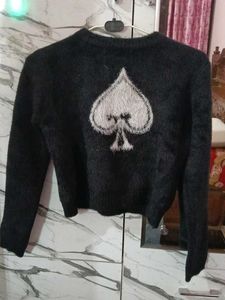 Stylish Black Spade Sweater