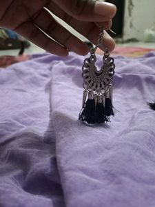 Silver Earrings With Tassels