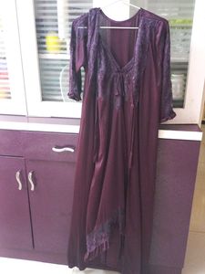 Beautiful Two Pieces Wine Colour Maxi