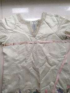 Short Kurti With Dhoti And Organza Duppata