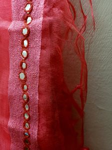 New Net Dupatta With Mirror Work &amp; Tussels