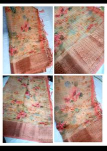 Tissue Silk Digital Floral Print Saree Trending