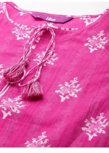 White Heart Print Kurta