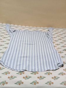 White Top With Blue Stripes