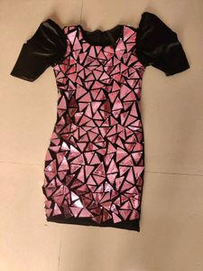 Pink Geometric Mini Dress