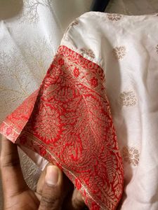 Bengali Traditional White-red Saree