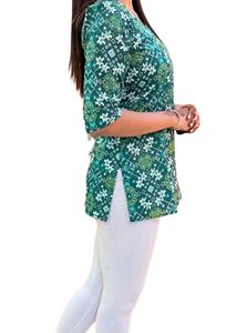 Green Printed Kurta