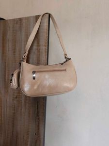 Beige Chain Shoulder Bag