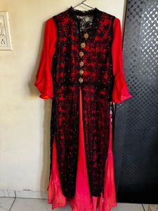 Red &amp; Black Ethnic Gown