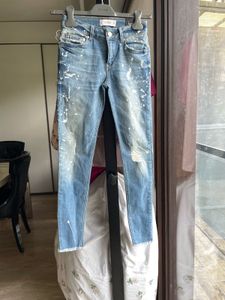 Mango Distressed Paint Splatter Jeans