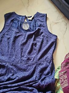 Elegant Blue Lace Dress