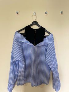 Double Layer Off Shoulder Fancy Shirt