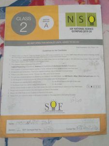 Questions Paper Olympiad Class 2,
