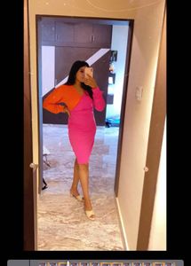 Urbanic Pink Wrap Midi Party Dress