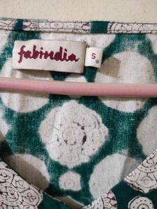 FabIndia Green Floral Dress