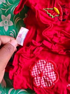 Red Embroidered Baby Dress